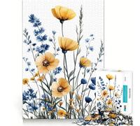 Puzzle da 1000 pezzi con fiori selvatici ad acquerello,divertente gioco di squadra,tecnologia di taglio laser avanzata,giocattolo per le vacanze al chiuso (38x26cm)