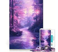 Puzzle da 1000 pezzi con fiume nella foresta dai colori pastello per adulti, gioco di logica e abilità, antistress, taglio preciso, regalo elegante (50x75cm)
