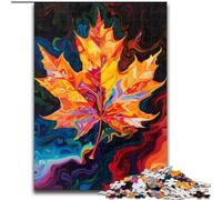 Puzzle da 1000 pezzi con foglie d'acero colorate in legno, regalo perfetto per genitori, amanti e amici - età 14+ 50x75cm, coinvolgente attività di gioco per la famiglia