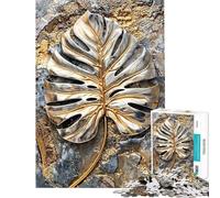 Puzzle da 1000 pezzi con foglie di Monstera metallizzate ideale per adolescenti perfetto per una sfida di velocità a mano libera per e Natale Un giocattolo che stimola l'intelligenza e crea dipendenza