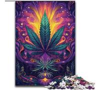 Puzzle da 1000 pezzi con foglie psichedeliche per adulti, intrattenimento rilassante, perfetto regalo di Natale e decorazione per la casa (dimensioni 26x38cm)