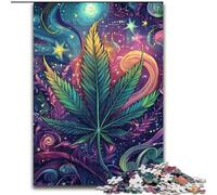 Puzzle da 1000 pezzi con foglie psichedeliche per adulti, regalo perfetto per compleanni, feste, decorazioni per feste spaziali (dimensioni 50x75cm)
