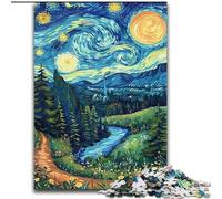 Puzzle da 1000 pezzi con foresta e cielo notturno per adulti e ragazzi, regalo di compleanno per trascorrere il tempo in casa, regali, arte murale per 14+ anni (26x38cm)