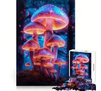 Puzzle da 1000 pezzi con funghi magici al neon per adulti, gioco per allenare la mente, antistress, artistico, da assemblare, regalo per festival (38x52cm)