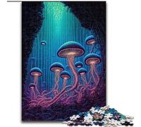 Puzzle da 1000 pezzi con funghi psichedelici, aiuta il cervello a esercitare i giocattoli avvincenti per coltivare la pazienza, decorazione perfetta (dimensioni 26x38cm)