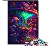 Puzzle da 1000 pezzi con funghi psichedelici, gioco educativo e divertente da interno per la decorazione della casa, dimensioni 50X75cm