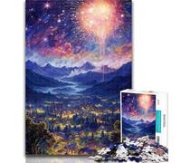 Puzzle da 1000 pezzi con fuochi d'artificio colorati, puzzle da 1000 pezzi per adulti e adolescenti, giocattoli, giochi educativi, antistress, migliora l'amore tra coppie, 50x75cm