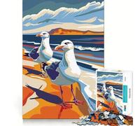 Puzzle da 1000 pezzi con gabbiani sulla spiaggia per adulti e ragazzi Ideale per stimolare la memoria, favorire la calma e favorire la fuga dalla realtà Taglio liscio Regalo perfetto (38x52cm)