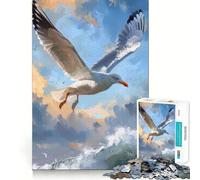 Puzzle da 1000 pezzi con gabbiano che plana sulle onde dell'oceano, ideale per adolescenti Puzzle facile da costruire, per il tempo libero Taglio preciso Regalo perfetto per Babbo Natale (38x26cm)