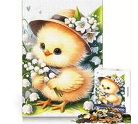 Puzzle da 1000 pezzi con gallina e giglio di maggio per adulti, ideale per stimolare la memoria, favorire il relax e favorire la concentrazione Regalo speciale (38x52cm)