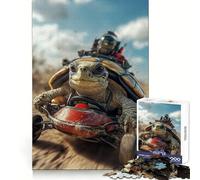 Puzzle da 1000 pezzi con gara di go-kart a tema tartarughe per ragazzi, stimolante per la logica, ideale per una fuga rilassante, con bordi nitidi e un accogliente regalo di Natale (38x26cm)