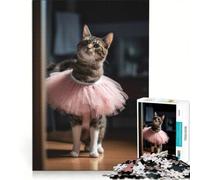 Puzzle da 1000 pezzi con gatta ballerina, decorazione da parete, regalo di compleanno, compleanno e Natale 50x75cm