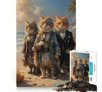 Puzzle da 1000 pezzi con gatti aristocratici reali per adolescenti, gioco di logica e svago, bordi lisci, regalo di alta qualità (50x75cm)