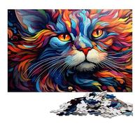 Puzzle da 1000 pezzi con gatti colorati e fantasy per adulti e bambini puzzle di carta ottimo regalo per adulti 1000 pezzi (38x26 cm)