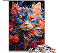 Puzzle da 1000 pezzi con gatti colorati in legno, gioco interattivo per famiglie, adatto dai 14 anni in su, 50x75cm, gioco rompicapo per adolescenti, regalo perfetto per le feste