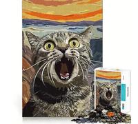 Puzzle da 1000 pezzi con gatti dalle espressioni divertenti,bordi ben definiti,gioco cognitivo,divertente e facile da usare,regalo di Natale (38x52cm)
