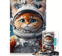 Puzzle da 1000 pezzi con gatti e astronauti, sfida per la mente, divertimento condiviso, risultati chiari, sorpresa calorosa 38x26cm