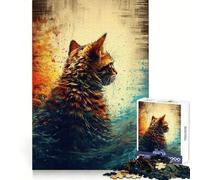Puzzle da 1000 pezzi con gatti e natura per ragazzi,ideale per l'allenamento intelligente e il relax,con bordi precisi e perfetto come regalo per le vacanze (38x52cm)