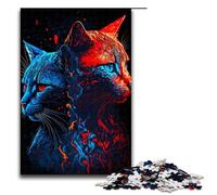 Puzzle da 1000 pezzi con gatti opposti per adulti adatto a coppie e adolescenti dai 14 anni in su 75x50cm