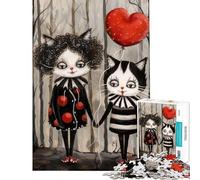 Puzzle da 1000 pezzi con gatti pagliacci da circo e un palloncino rosso Attività divertenti da fare in casa ma anche un gioco divertente e umoristico impossibile da realizzare adatto a partire