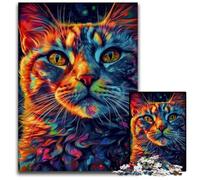 Puzzle da 1000 pezzi con gatti spaziali colorati, puzzle impegnativi, gioco decorativo fai da te stimolante per la mente, giocattolo interattivo per la famiglia, 50x75CM/19,68x29,52 pollici