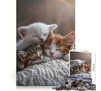 Puzzle da 1000 pezzi con gattini addormentati per adolescenti, gioco cognitivo, divertimento lento, bordo premium, Babbo Natale, scegli 38x26cm