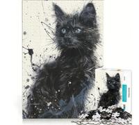 Puzzle da 1000 pezzi con gattino che osserva le stelle gioco rompicapo allena la mente e la manualità adatto come decorazione da scrivania 38x26cm