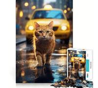 Puzzle da 1000 pezzi con gattino giallo che cammina,gioco cognitivo divertente,componenti robusti e ben definiti,esercizio mentale per momenti di tranquillità a casa (38x52cm)