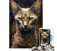 Puzzle da 1000 pezzi con gatto abissino e potere magico Difficile e stimolante Attività per famiglie giochi rilassanti per ragazzi dai 14 anni in su (50x75cm)