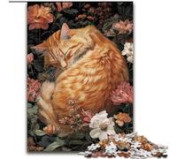 Puzzle da 1000 pezzi con gatto addormentato, 50x75cm, rompicapo fai da te stimolante, gioco perfetto per famiglie o regalo decorativo