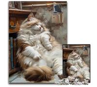 Puzzle da 1000 pezzi con gatto addormentato, puzzle in cartone per bambini dai 14 anni in su, attività divertenti da fare a casa, regali di compleanno, regali da viaggio 26X38cm