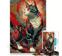 Puzzle da 1000 pezzi con gatto alato per ragazzi,ideale per stimolare la mente,creare un'attività divertente e di alta precisione,perfetta per una pausa rilassante (38x26cm)
