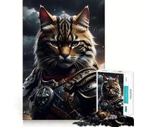 Puzzle da 1000 pezzi con gatto armato arrabbiato,taglio preciso,divertente sfida mentale,gioco per il tempo libero,compleanno,arte,gioco (38x26cm)