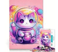 Puzzle da 1000 pezzi con gatto astronauta nello spazio,pezzi ben definiti,gioco per lo sviluppo delle capacità cognitive,ideale per momenti di relax e divertimento,perfetto per decorazioni natalizie