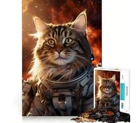 Puzzle da 1000 pezzi con gatto astronauta norvegese ideale per adulti ideale come regalo per migliorare la memoria e favorire il rilassamento mentale Taglio di alta qualità Una piacevole sorpresa