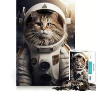 Puzzle da 1000 pezzi con gatto astronauta norvegese ideale per adulti ideale come regalo per migliorare la memoria e favorire il rilassamento mentale Taglio di alta qualità Una piacevole sorpresa