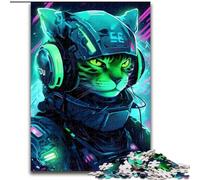Puzzle da 1000 pezzi con gatto astronauta, puzzle digitali per adulti, ideale come regalo di compleanno o per le feste, gioco da tavolo (dimensioni 50x75cm)