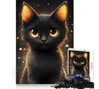 Puzzle da 1000 pezzi con gatto Bombay nero e riflessi dorati, ideale per ragazzi, per allenare la memoria, per una fuga rilassante, con taglio perfetto e perfetto come regalo invernale (50x75cm)