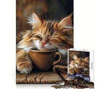 Puzzle da 1000 pezzi con gatto calico, ideale per la mattinata di caffè e per adulti, perfetto per stimolare la mente e favorire il relax Dimensioni precise, ideale come regalo di Natale (38x52cm)