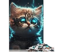 Puzzle da 1000 pezzi con gatto carino che sogna ad occhi aperti, puzzle per adulti, difficoltà, gioco educativo, giocattolo, regali di Natale, 1000 pezzi (75x50 cm)