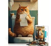 Puzzle da 1000 pezzi con gatto carino in stile cartone animato ideale per adolescenti per rafforzare la memoria favorire la calma e la tranquillità con bordi di qualità e un regalo perfetto