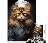 Puzzle da 1000 pezzi con gatto che cucina dipinto giocattolo decorazione da parete regalo per compleanni gioco educativo allena il cervello e le mani dimensioni 38x26cm