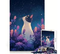 Puzzle da 1000 pezzi con gatto che guarda le stelle, ideale per ragazzi Una sfida stimolante e rilassante Un'ottima idea regalo (50x75cm)