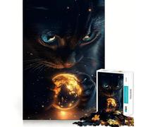 Puzzle da 1000 pezzi con gatto che tiene la Terra,taglio preciso,divertente sfida mentale,gioco per il tempo libero,compleanno,arte,gioco (50x75cm)