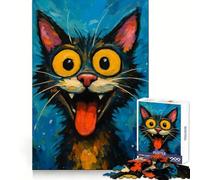 Puzzle da 1000 pezzi con gatto dei cartoni animati dai tratti esagerati, ideale per adolescenti, per rievocare emozioni, creare un'atmosfera accogliente e rilassante, con incastri perfetti delizioso