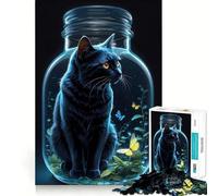 Puzzle da 1000 pezzi con gatto e farfalla,incastri precisi,divertente gioco di logica,per momenti di relax,regalo di Natale rilassante (38x52cm)