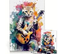 Puzzle da 1000 pezzi con gatto e figura umana per adolescenti, stimolante per la mente, divertimento senza stress, bordi definiti, regalo per le vacanze (38x26cm)
