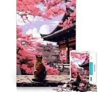 Puzzle da 1000 pezzi con gatto e giardino zen,pixel art,taglio preciso,gioco creativo per la mente,momento di relax,regalo di compleanno/hobby (38x26cm)