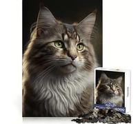 Puzzle da 1000 pezzi con gatto e intelligenza artificiale, ideale per adolescenti, per il benessere mentale e il relax, con incastro perfetto e un regalo perfetto (38x52cm)