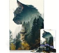 Puzzle da 1000 pezzi con gatto e natura,ideale per adolescenti,con temi come "Ricorda,Potere,Fuga Serena,Bordi Precisi" e "Regalo di Compleanno" (38x26cm)